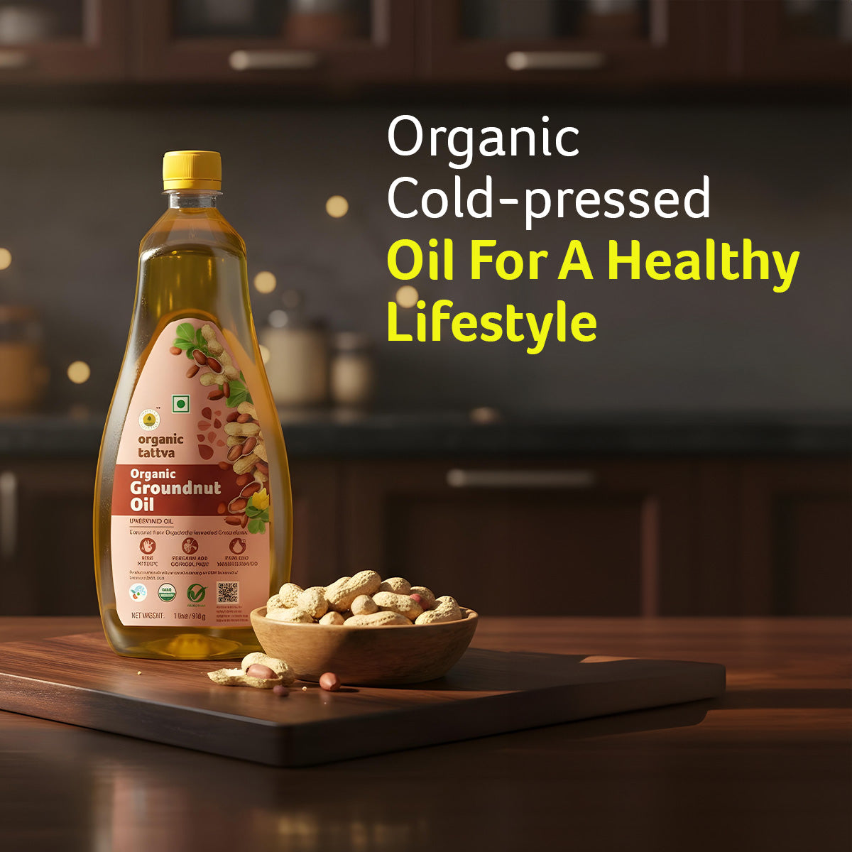 Organic Cold Pressed Groundnut Oil