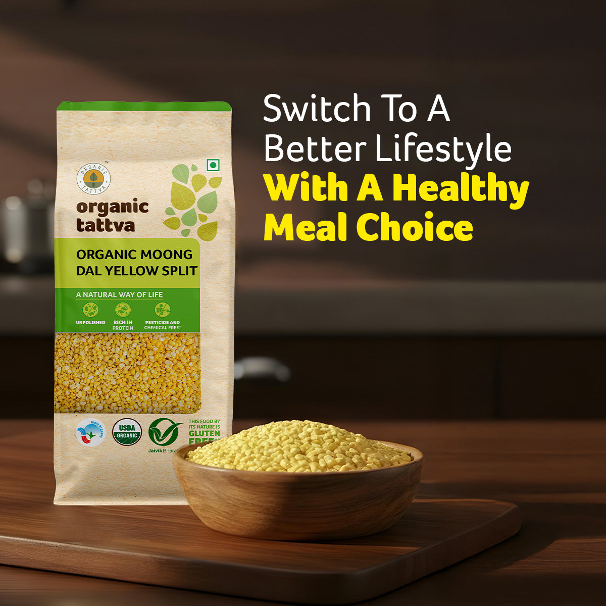 Organic Moong Dal Yellow Split