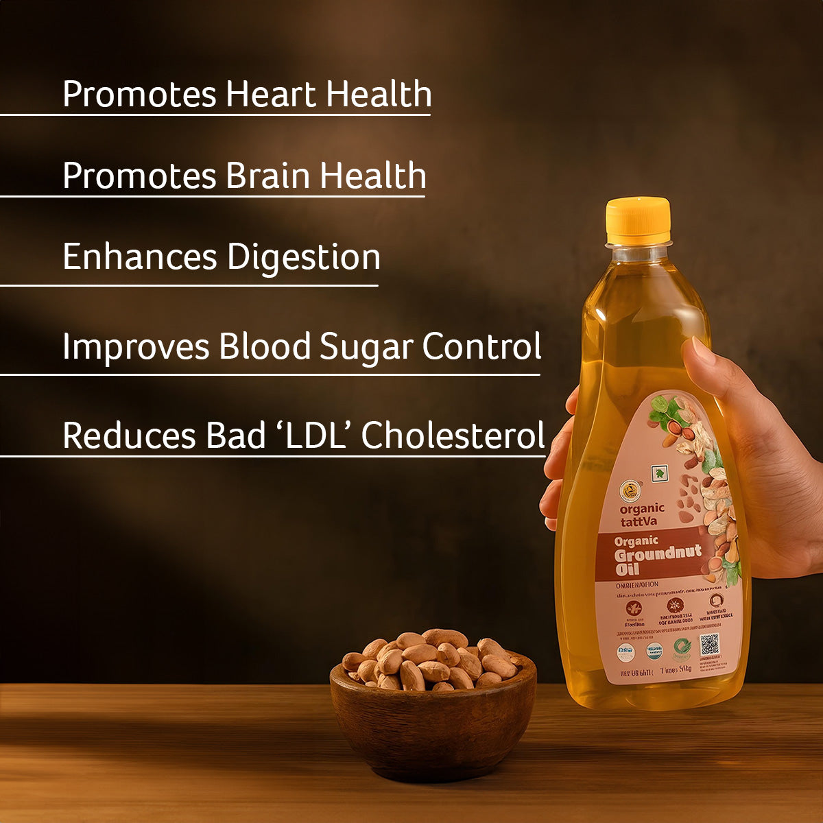 Organic Cold Pressed Groundnut Oil