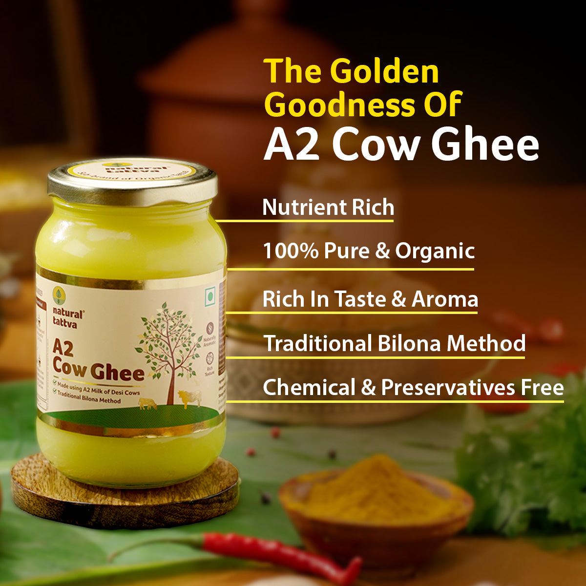 NATURAL TATTVA A2 Cow Ghee