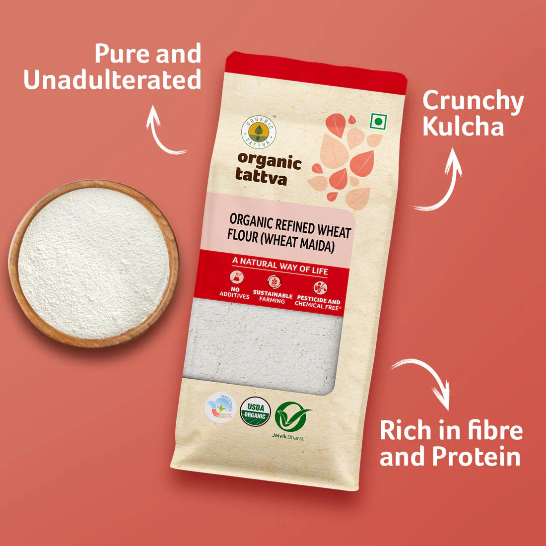 Organic Refined Wheat Flour (Wheat Maida)