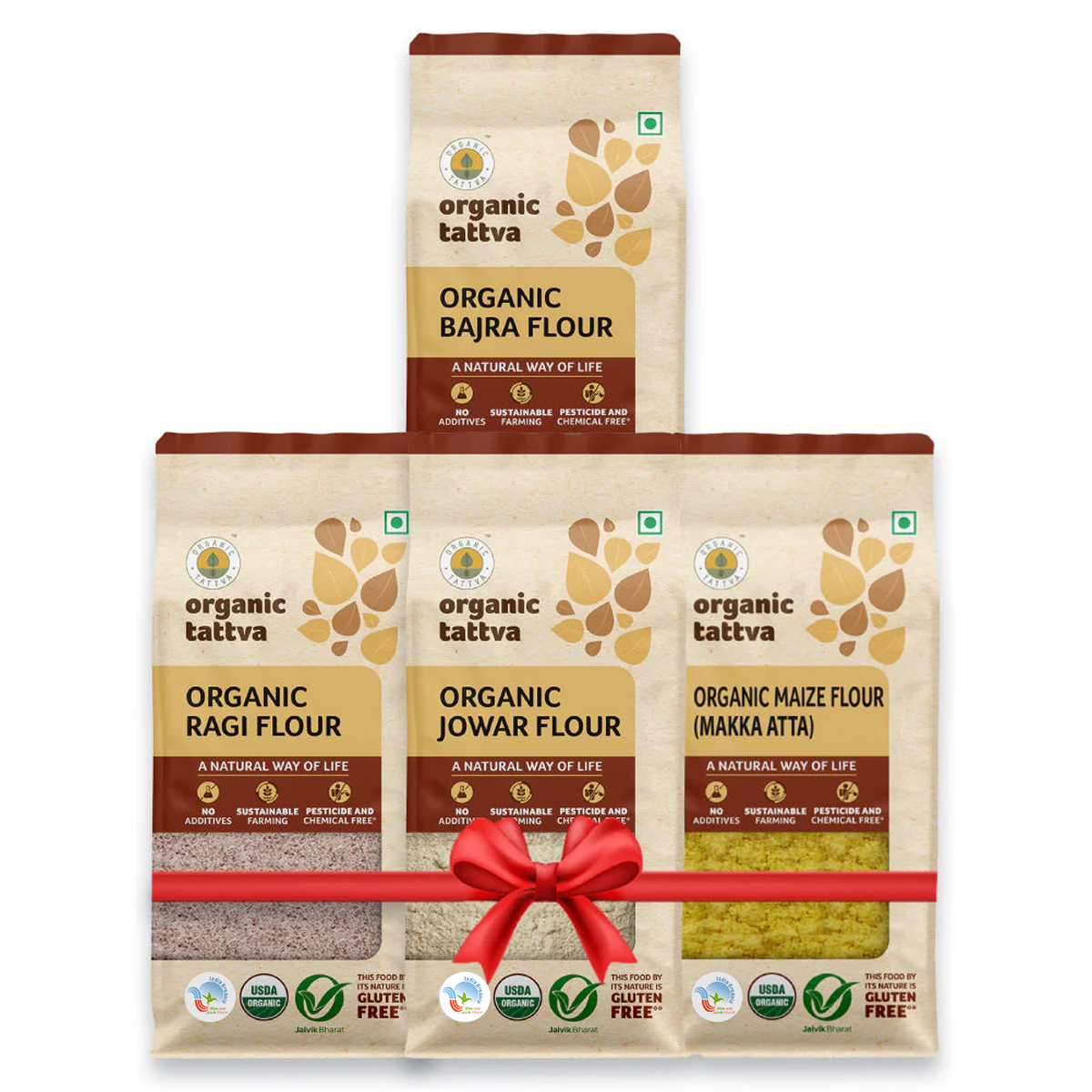 Gluten Free Combo - Ragi flour, Bajra flour, Jowar flour, Maize flour