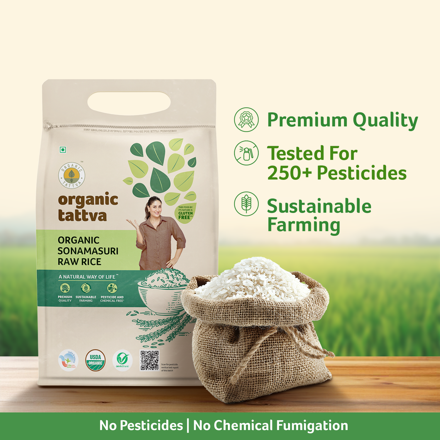 Organic Sonamasuri Rice White view 3