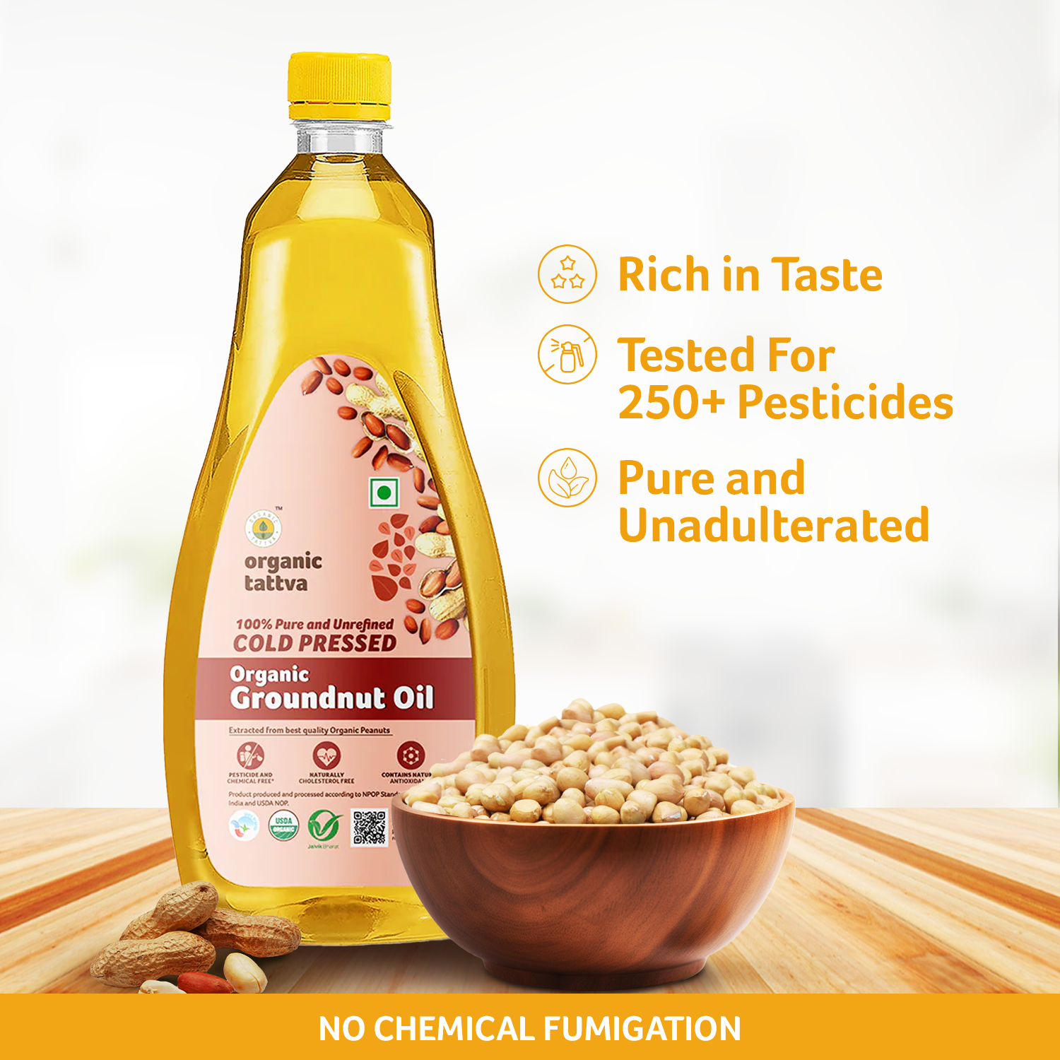 Organic Cold Pressed Groundnut Oil