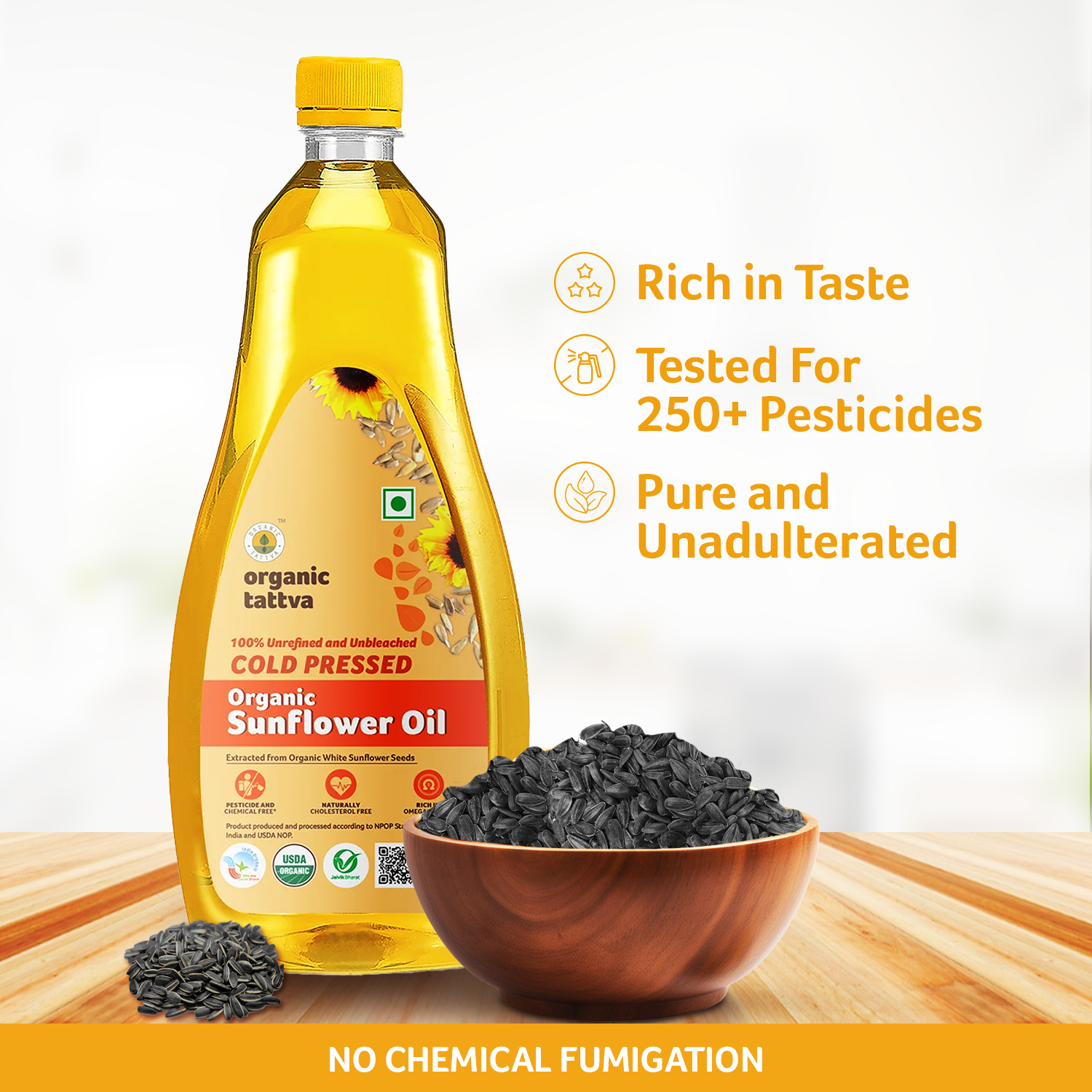 Organic  Cold Pressed Sunflower Oil