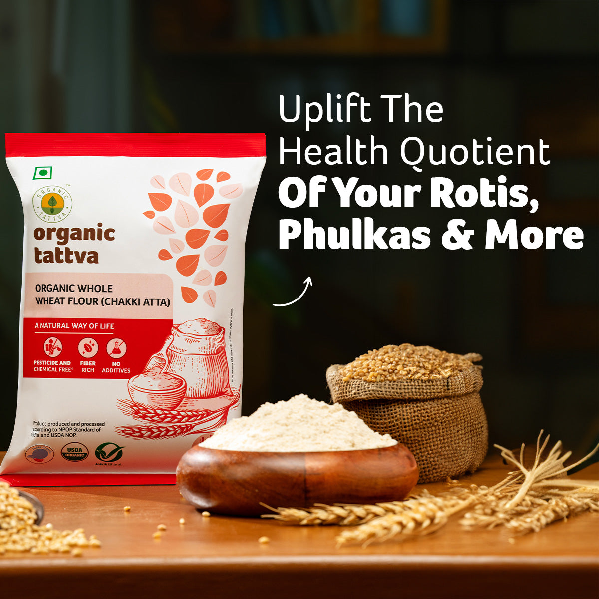 Organic Whole Wheat Flour (Chakki Atta)