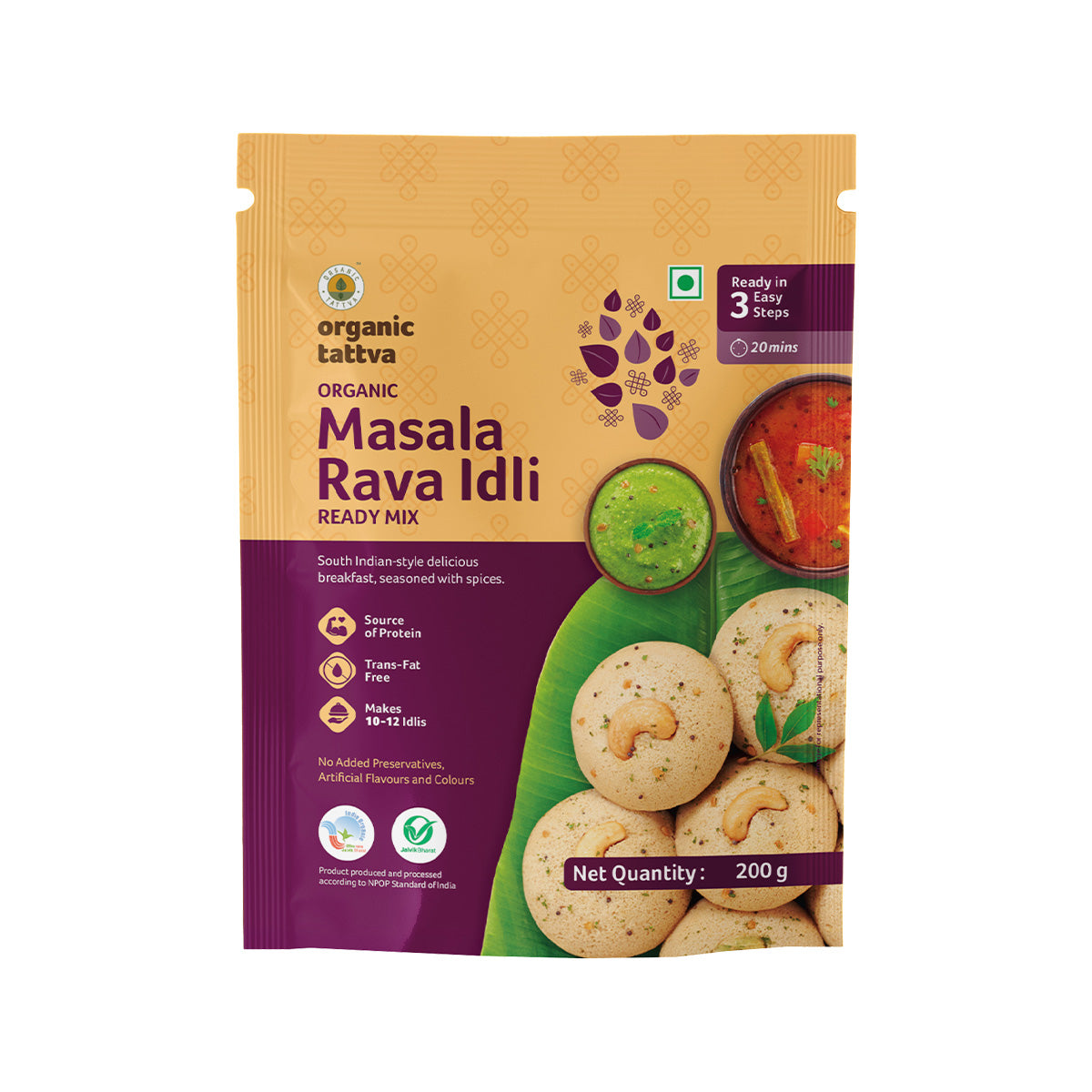 Organic Masala Rava Idli Ready Mix