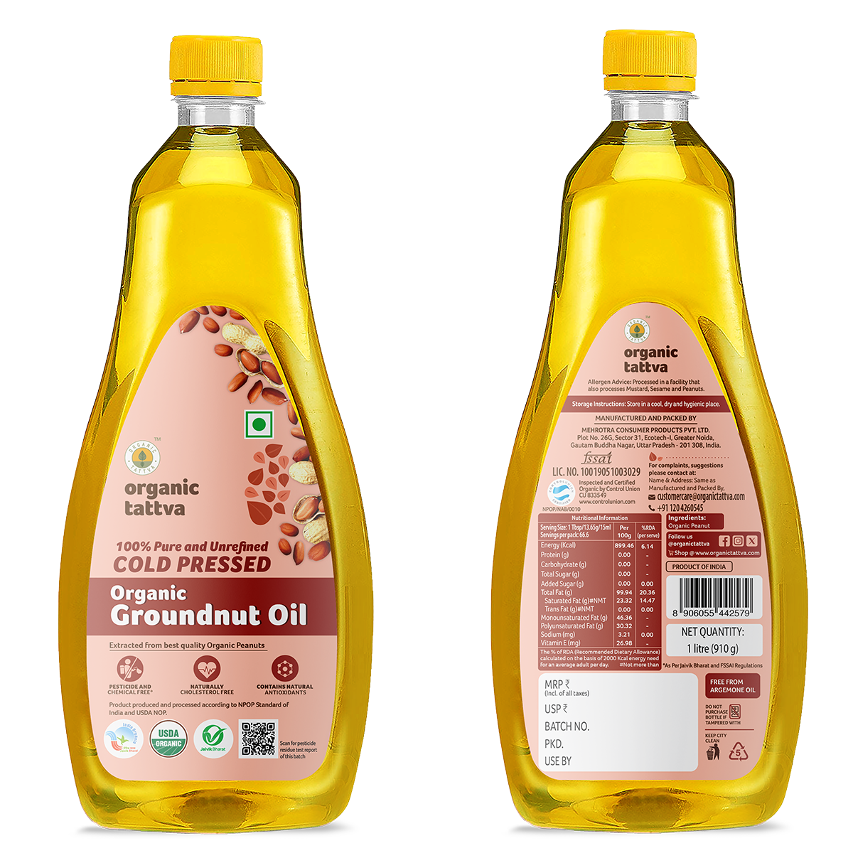 Cold Pressed Oils combo - Mustard oil, Sunflower oil, Peanut oil