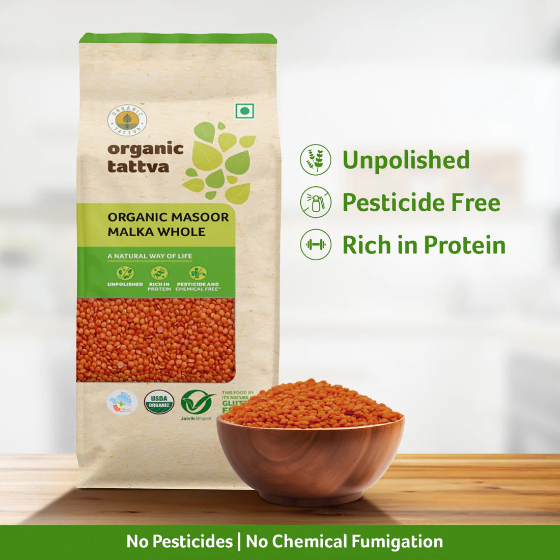Organic Masoor Malka Whole