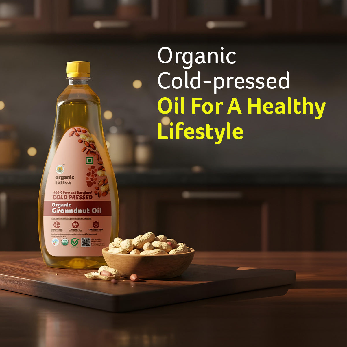 Organic Cold Pressed Groundnut Oil