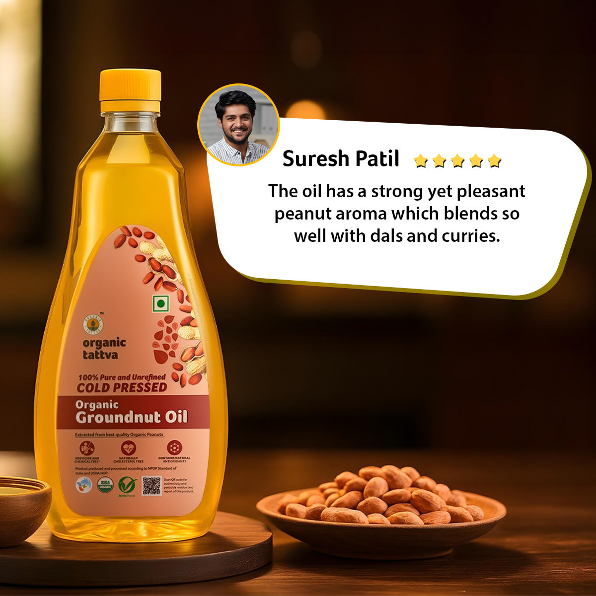 Organic Cold Pressed Groundnut Oil