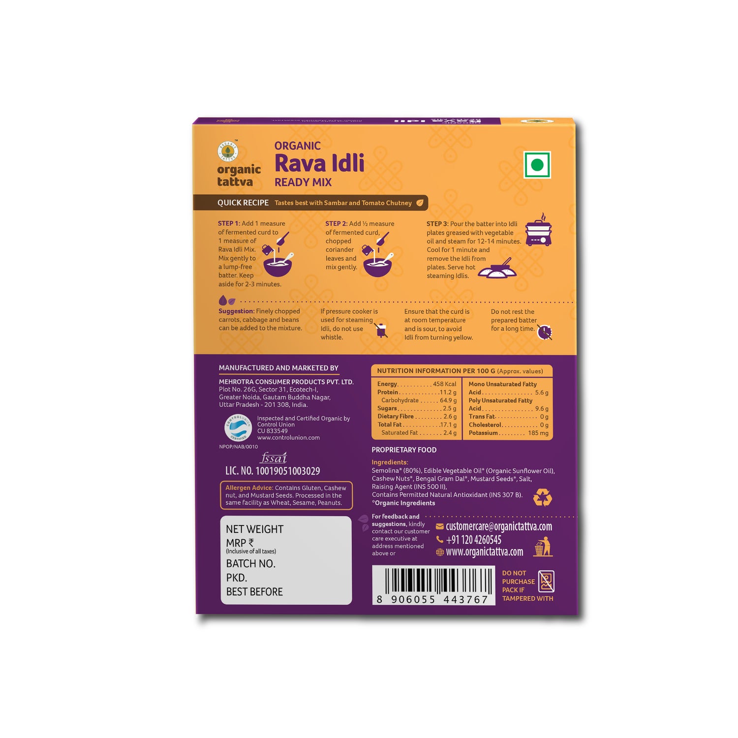 Shop Organic Rava Idli Ready Mix