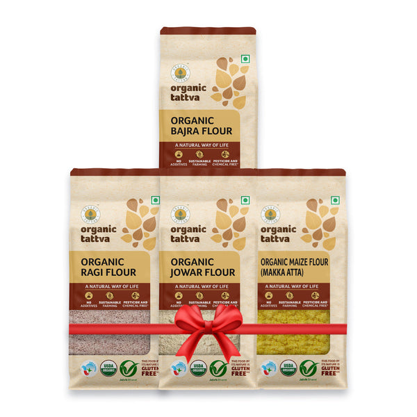 Gluten Free Combo - Ragi flour, Bajra flour, Jowar flour, Maize flour