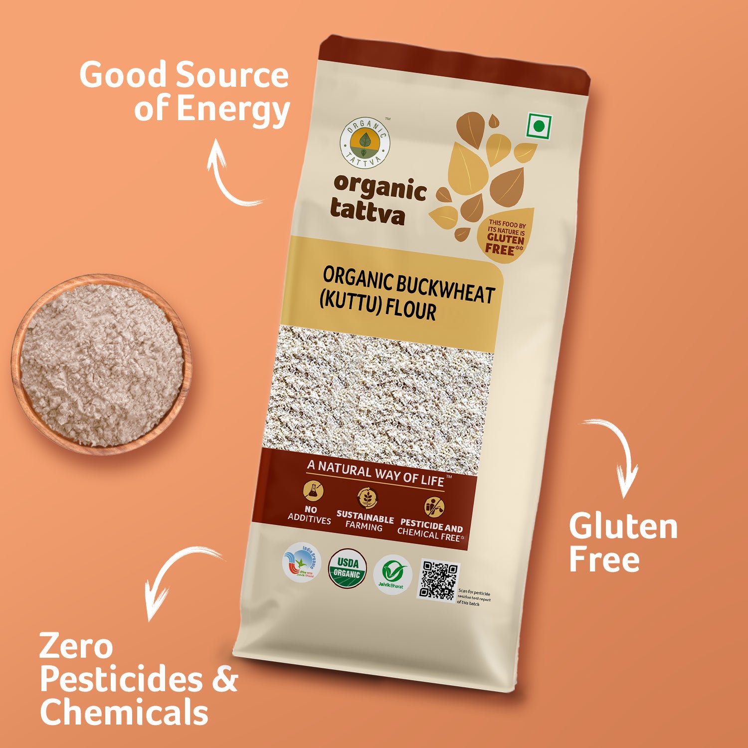 Buy Organic Buckwheat (Kuttu) Flour