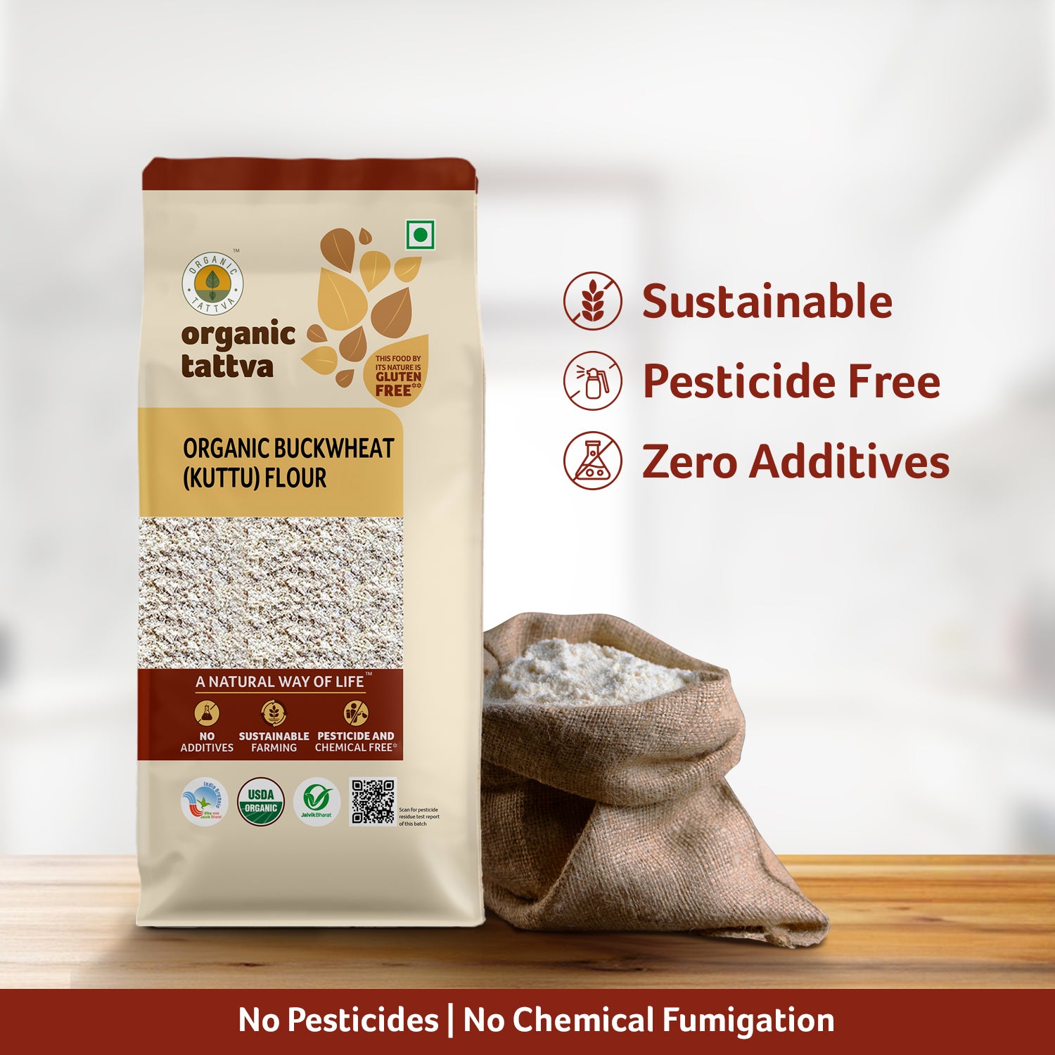 Organic Buckwheat (Kuttu) Flour 