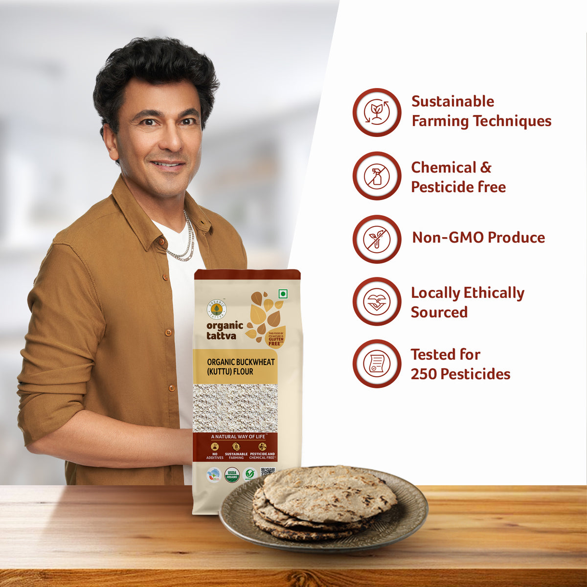 Organic Buckwheat (Kuttu) Flour free from all chemicals