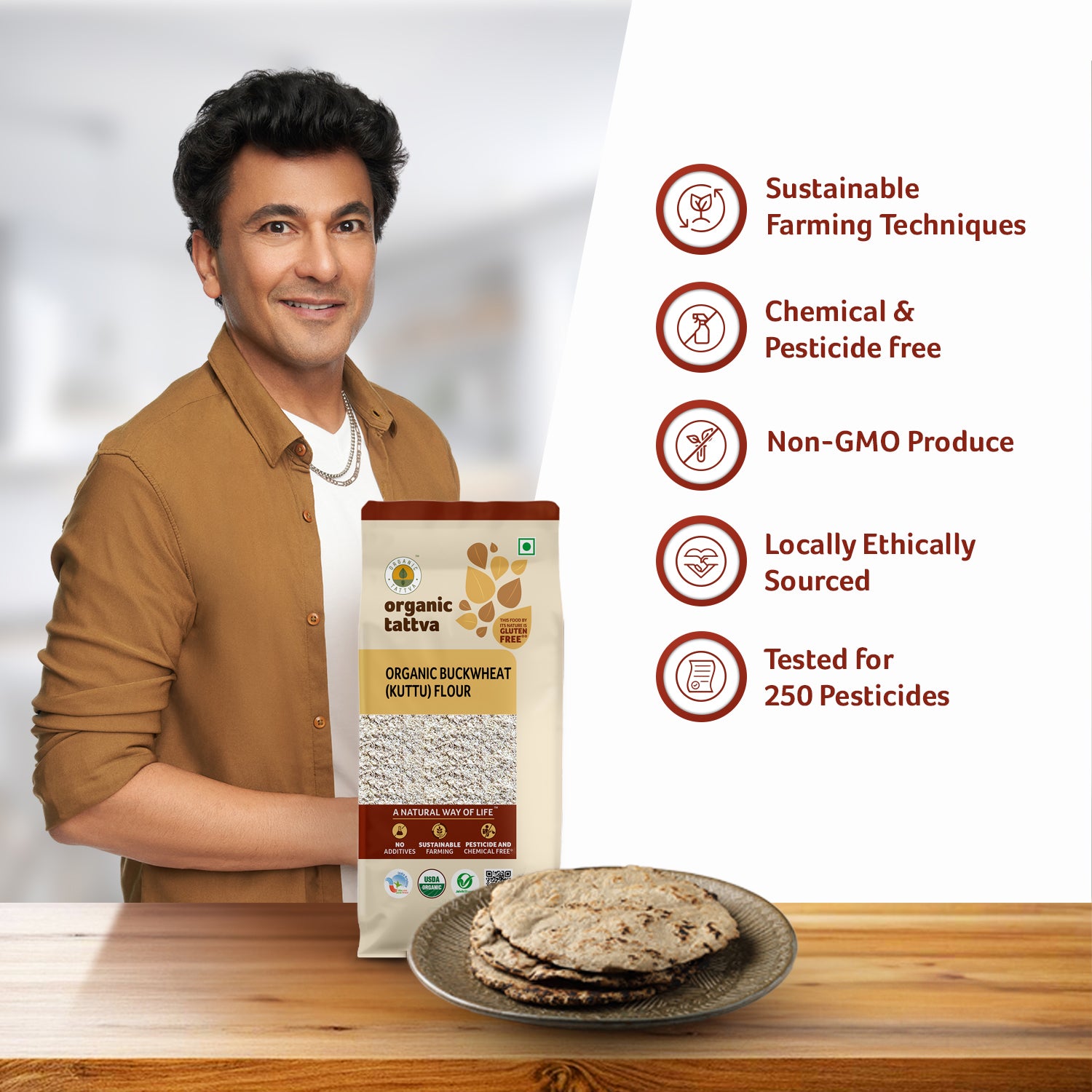 Organic Buckwheat (Kuttu) Flour free from all chemicals