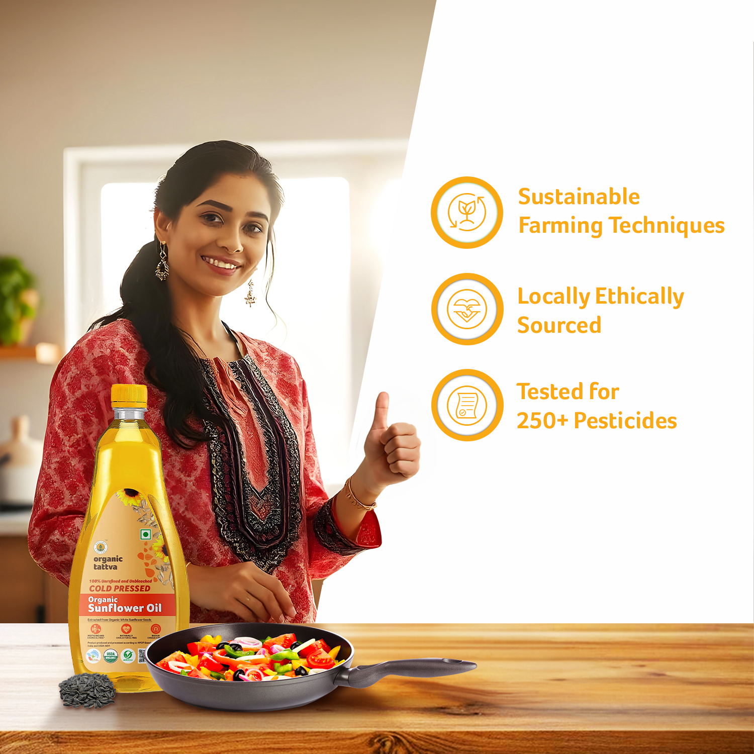 Organic  Cold Pressed Sunflower Oil