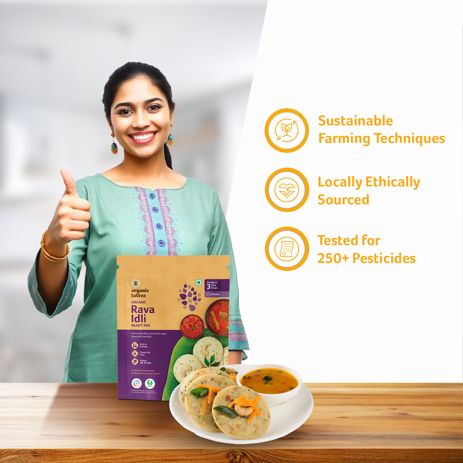 Organic Rava Idli Ready Mix