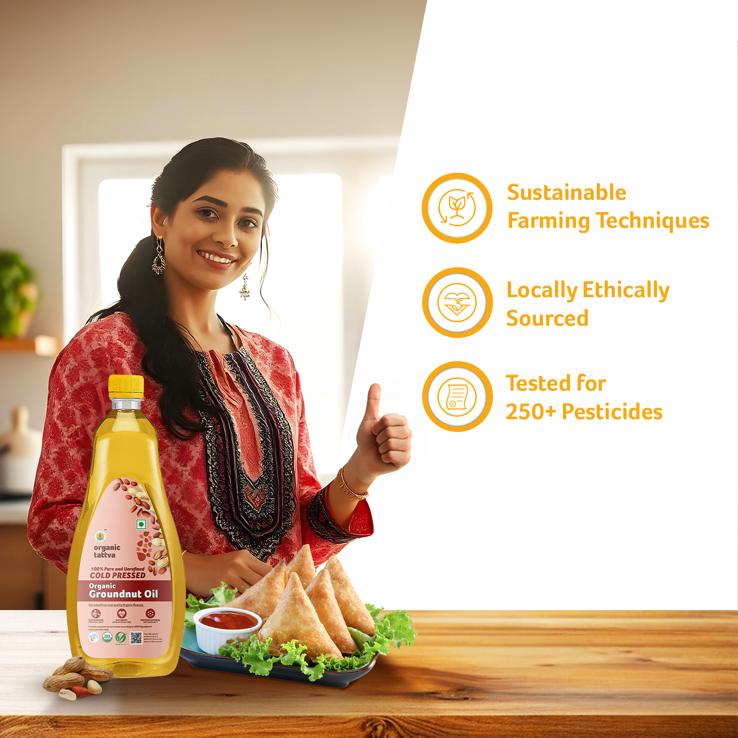Organic Cold Pressed Groundnut Oil