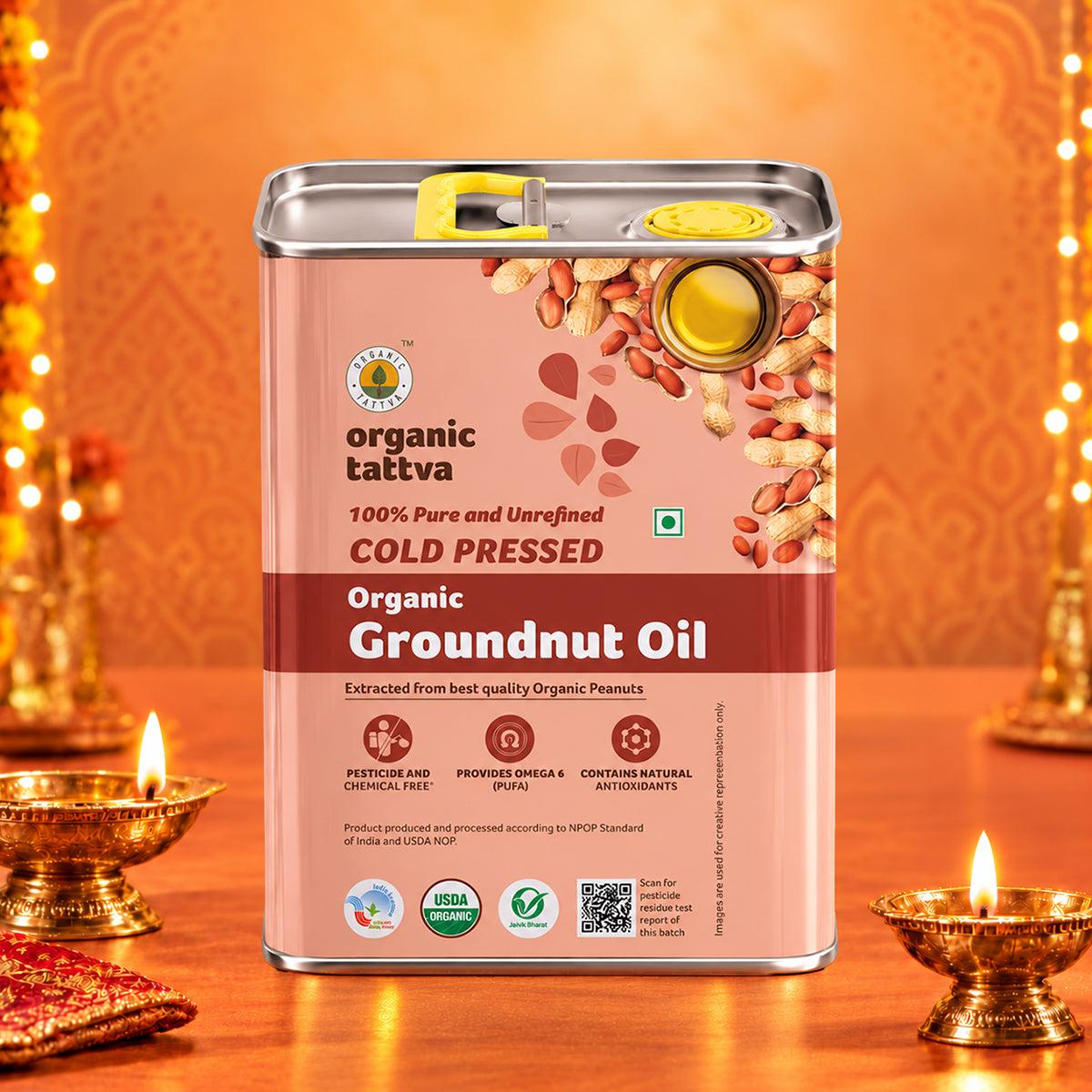 Organic Groundnut Oil - 3Ltr