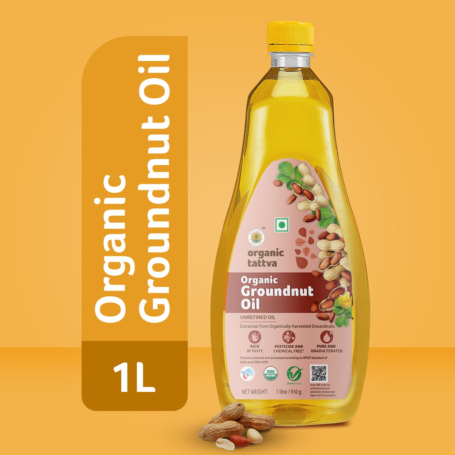 Organic Cold Pressed Groundnut Oil