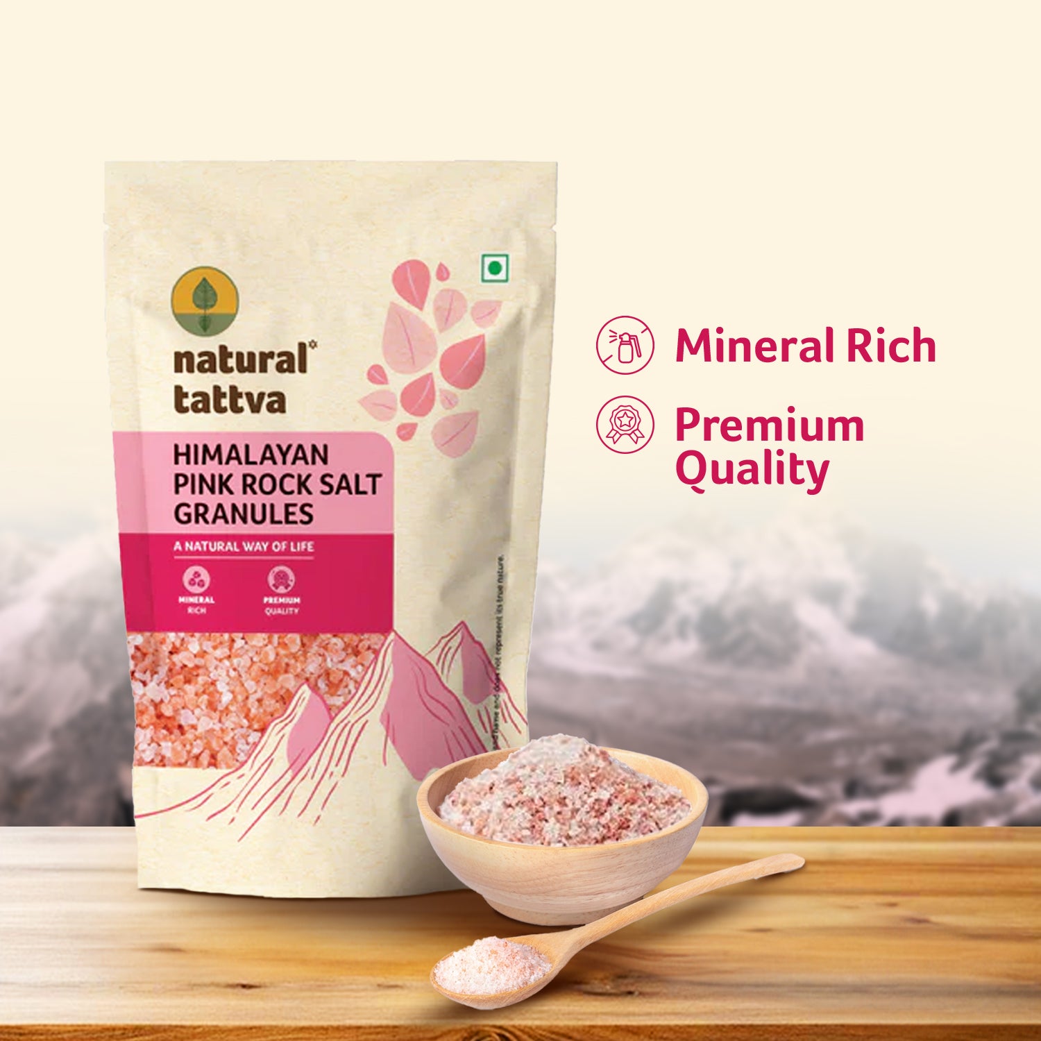 NATURAL TATTVA Himalayan Pink Salt Granules