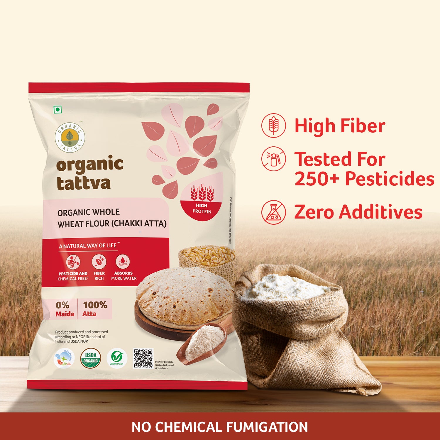 Organic Whole Wheat Flour (Chakki Atta)