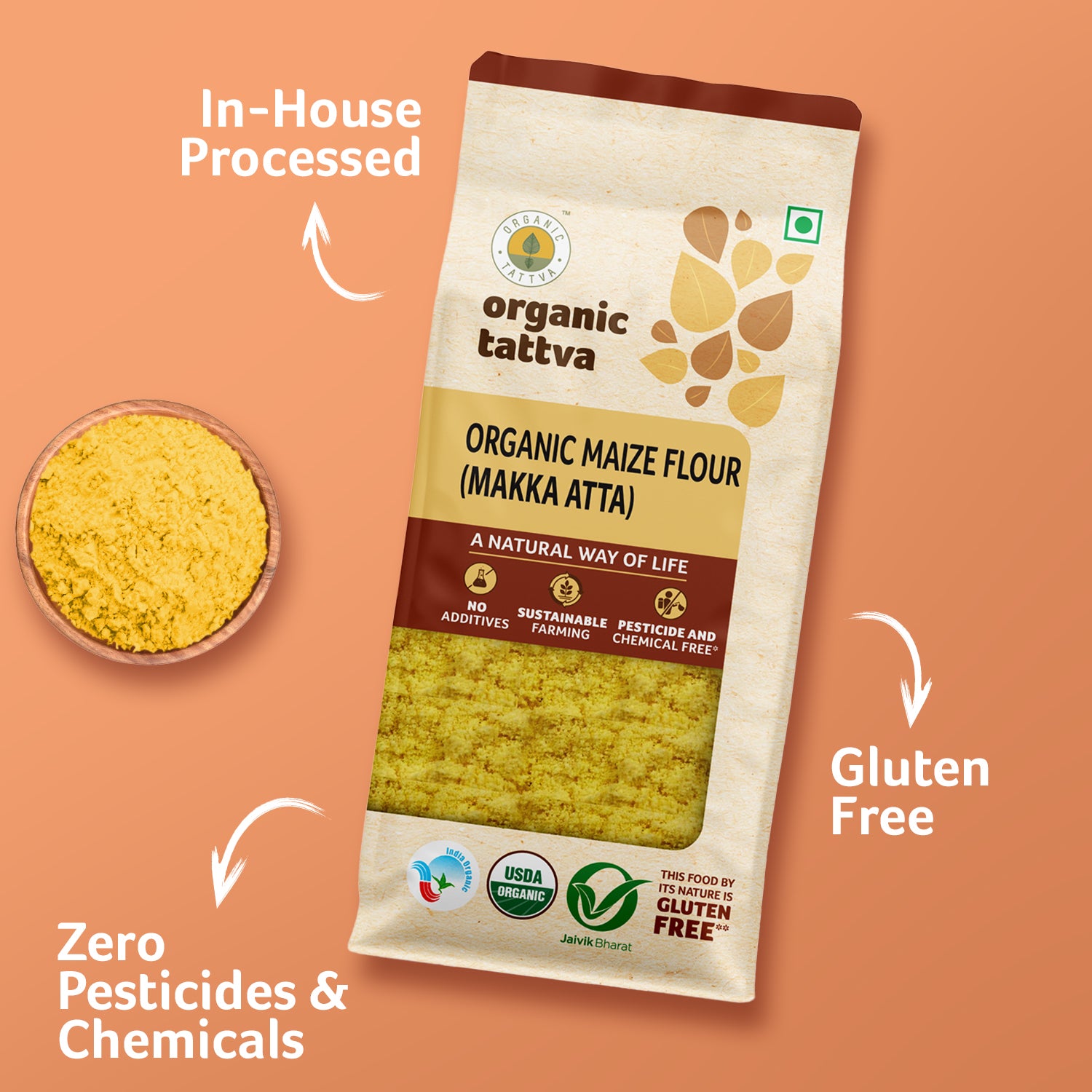 Organic Maize Flour (Makka Atta)