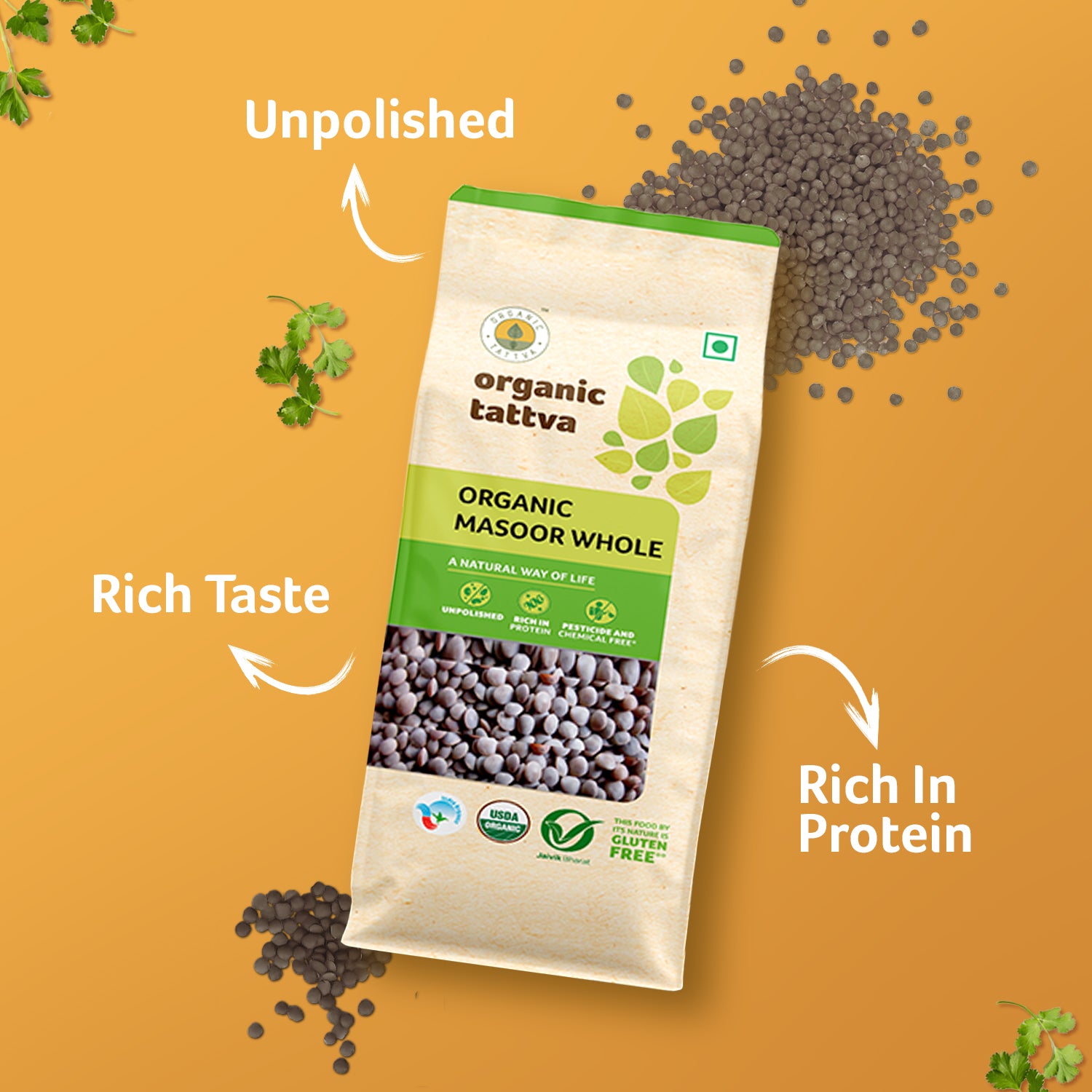 Organic Masoor Whole