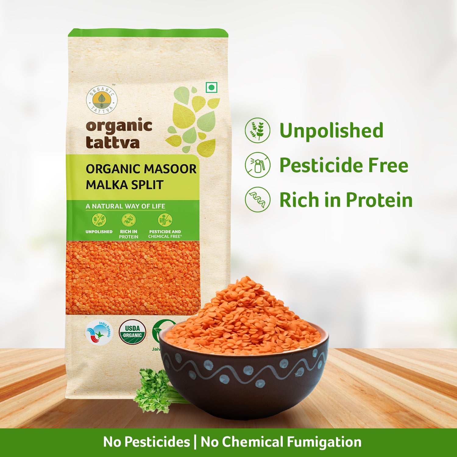 Organic Masoor Malka Split