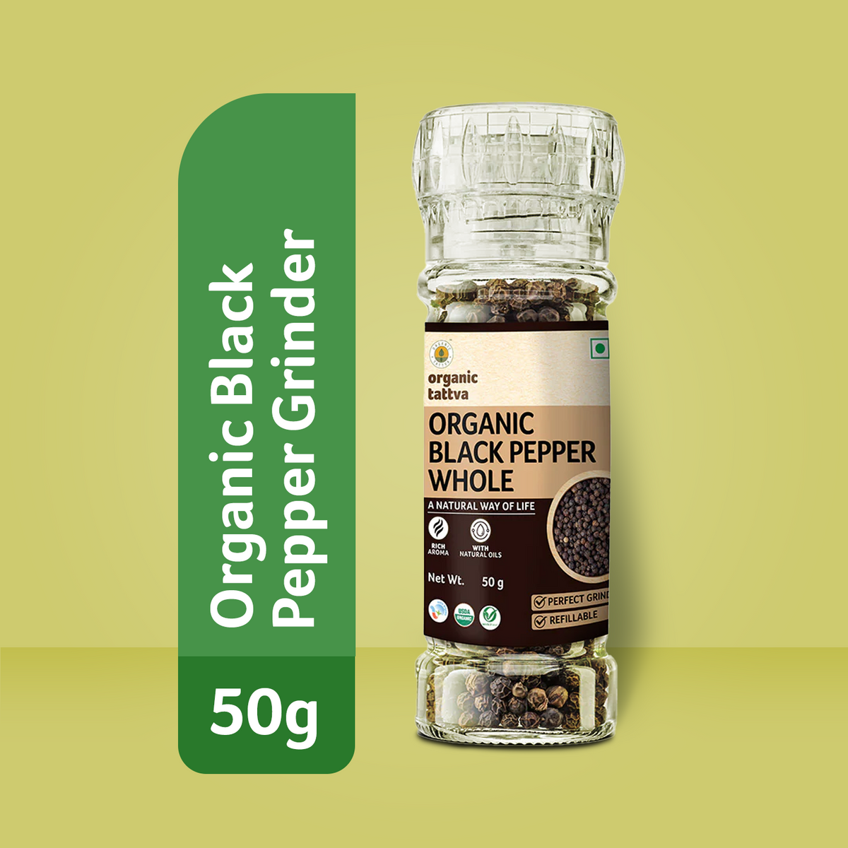 Organic Black Pepper Grinder