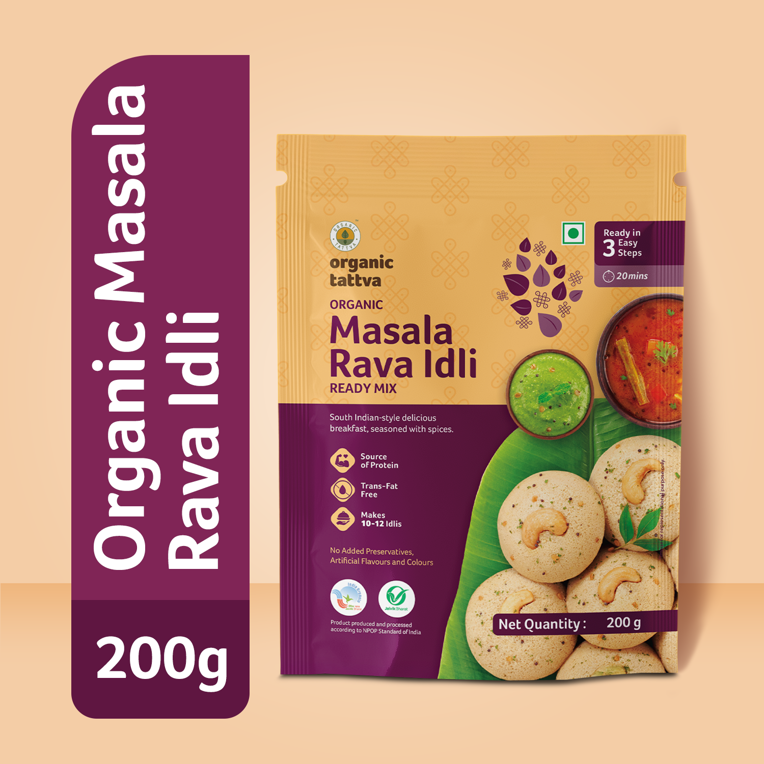 Organic Masala Rava Idli Ready Mix