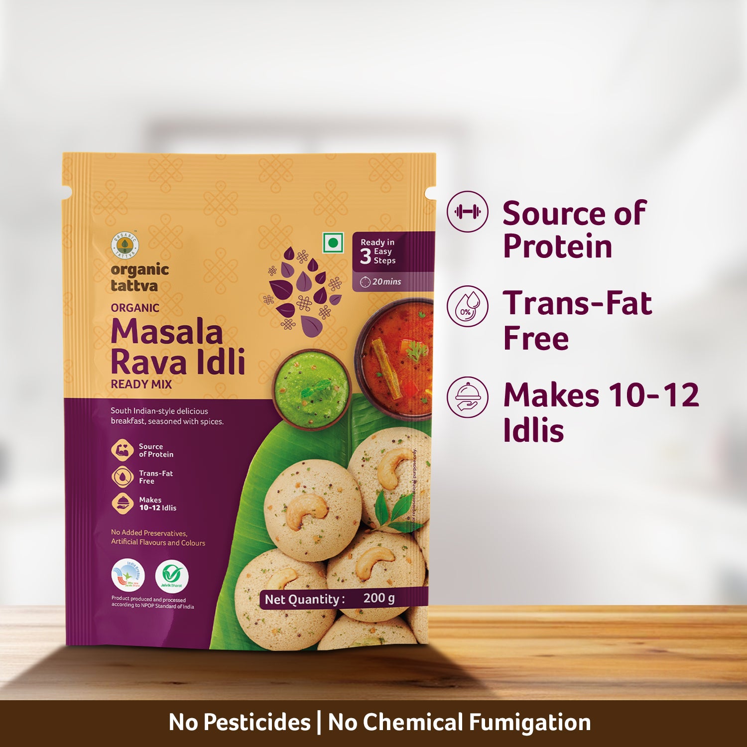 Organic Rice Rava Idli