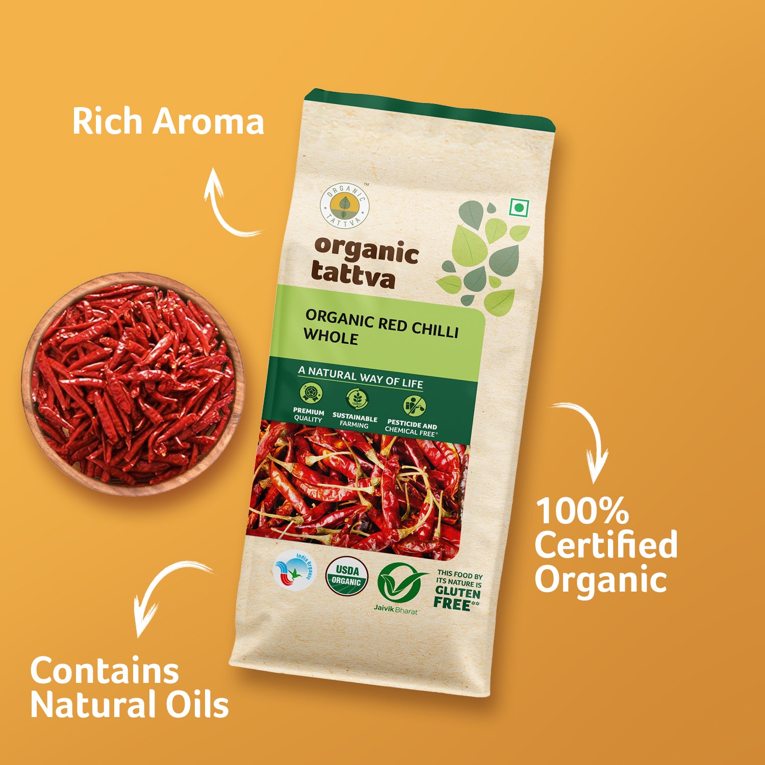Organic Red Chilli Whole