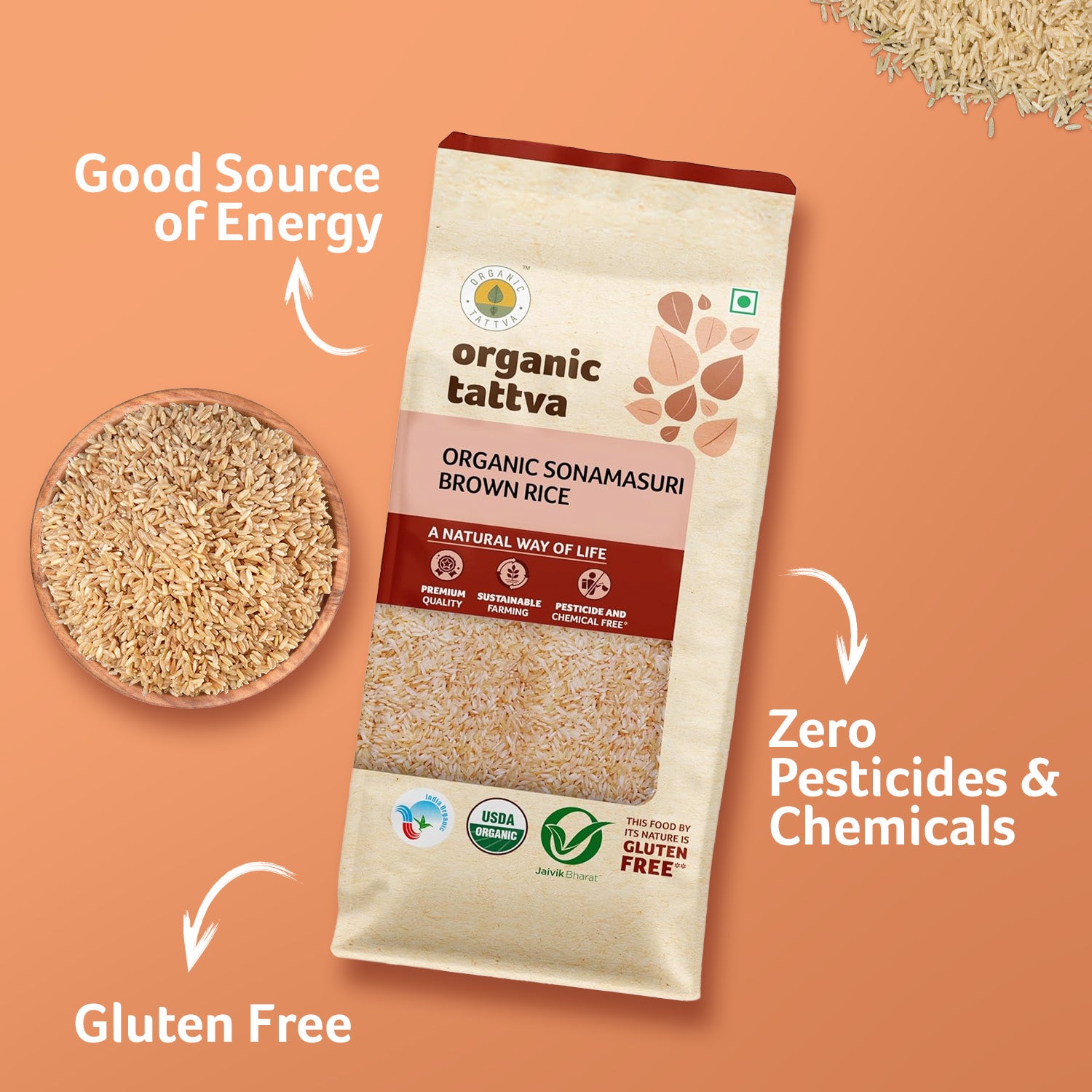 Organic Sonamasuri Brown Rice