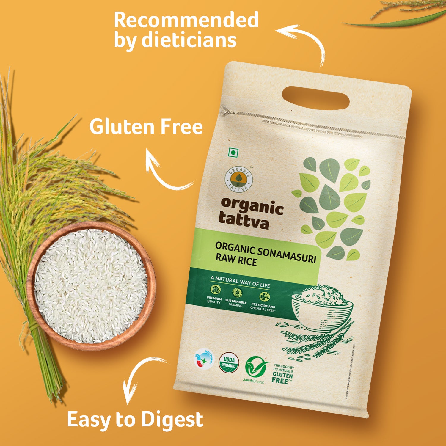 Organic Sonamasuri Rice White