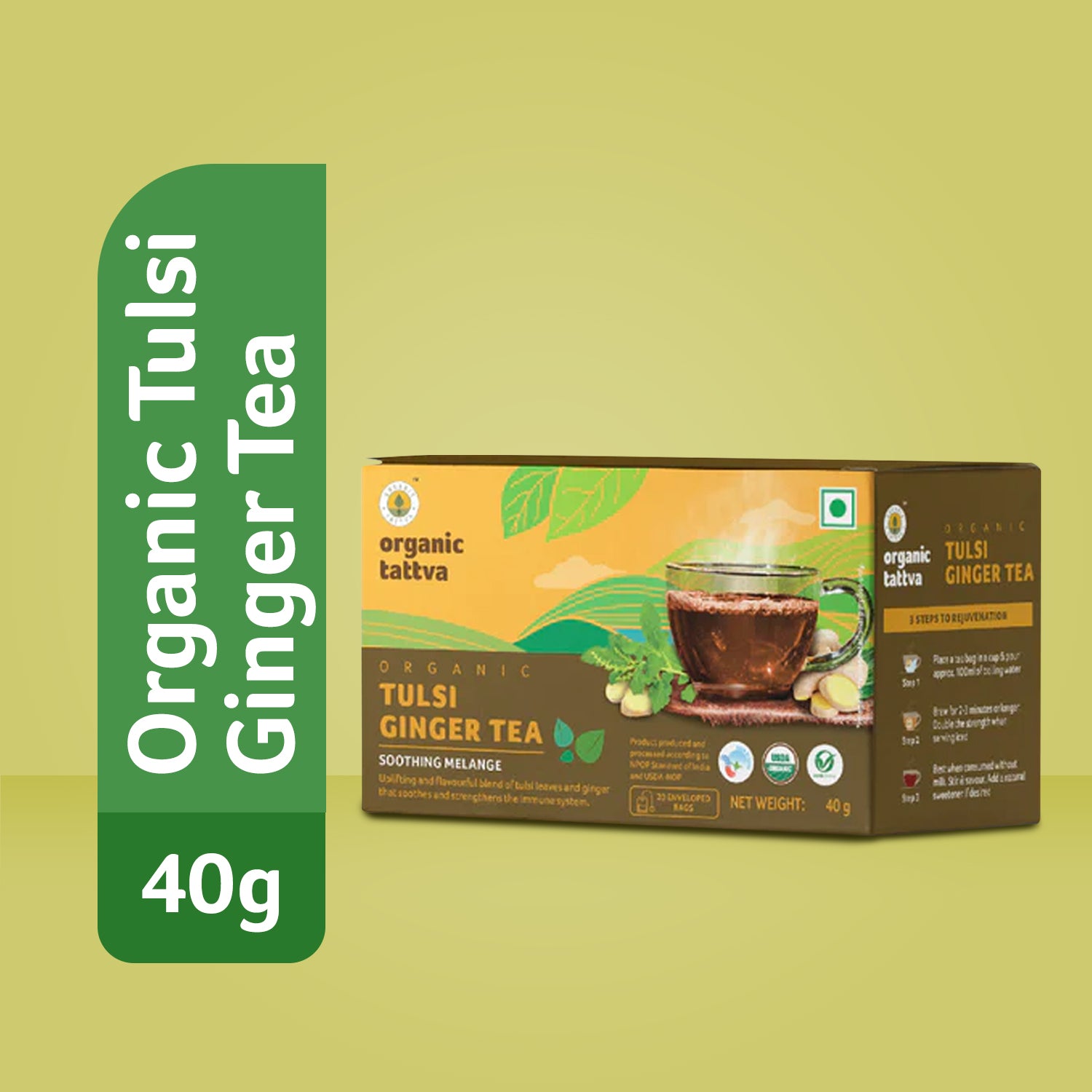Organic Tulsi Ginger Tea (20 teabags)
