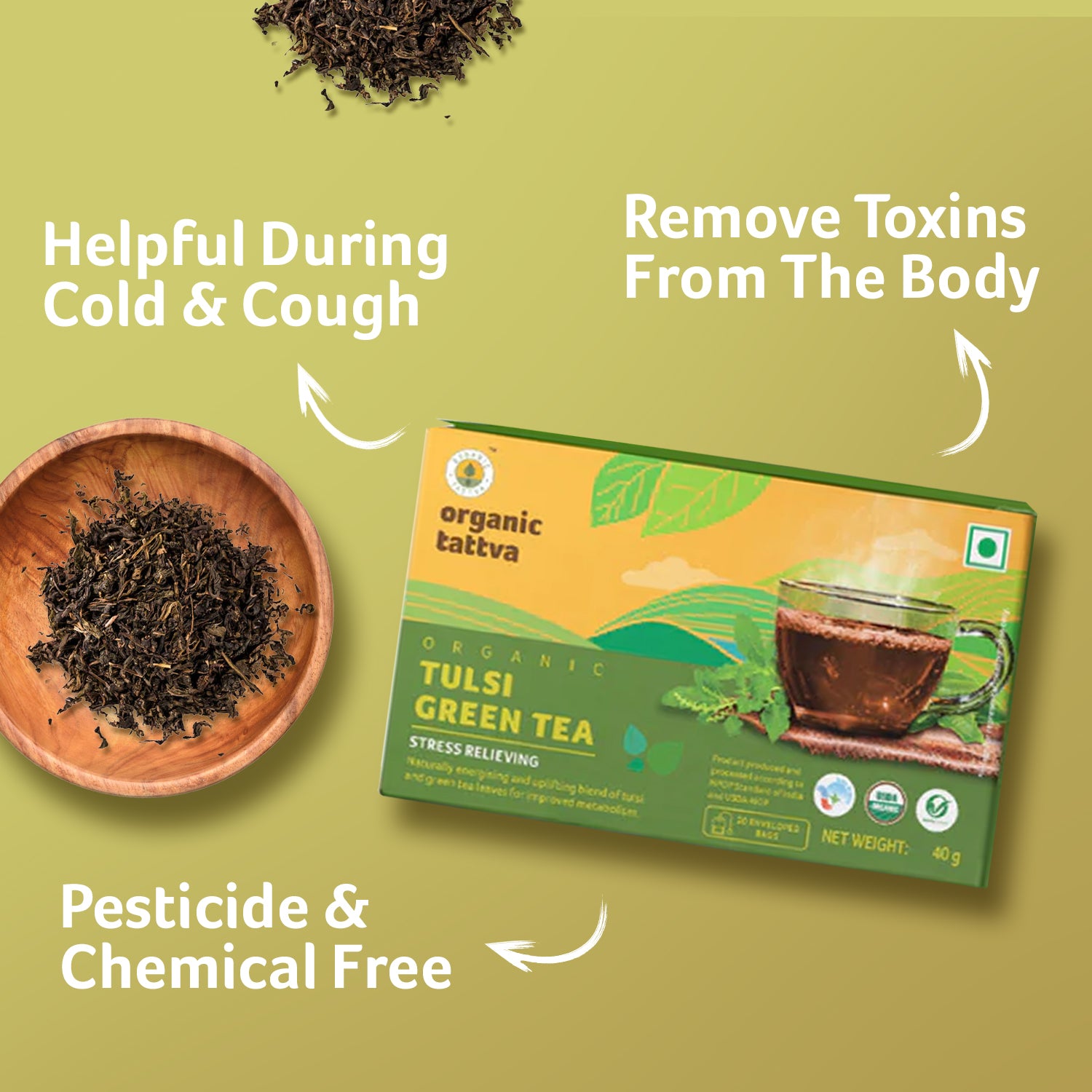 Organic Tulsi Green Tea (20 teabags)