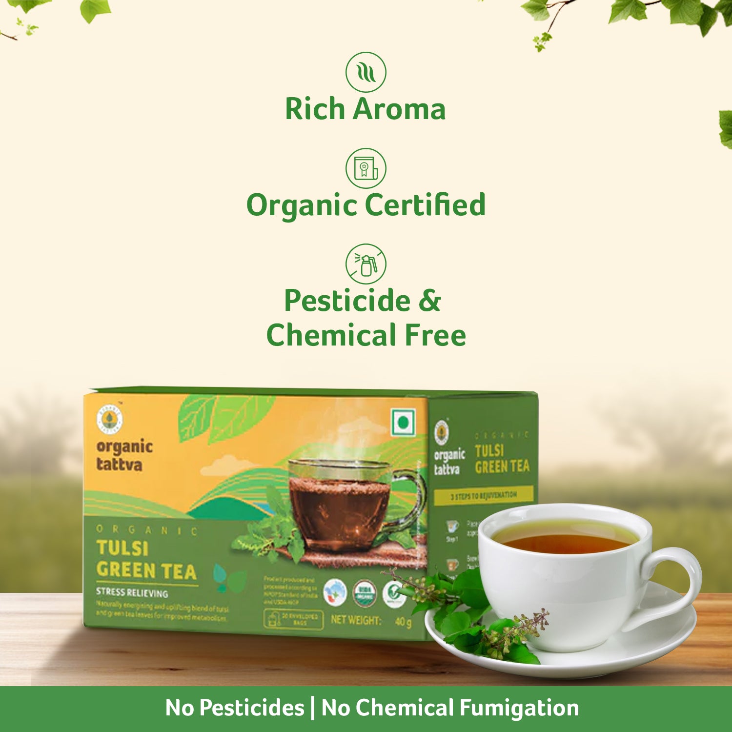 Organic Tulsi Green Tea (20 teabags)
