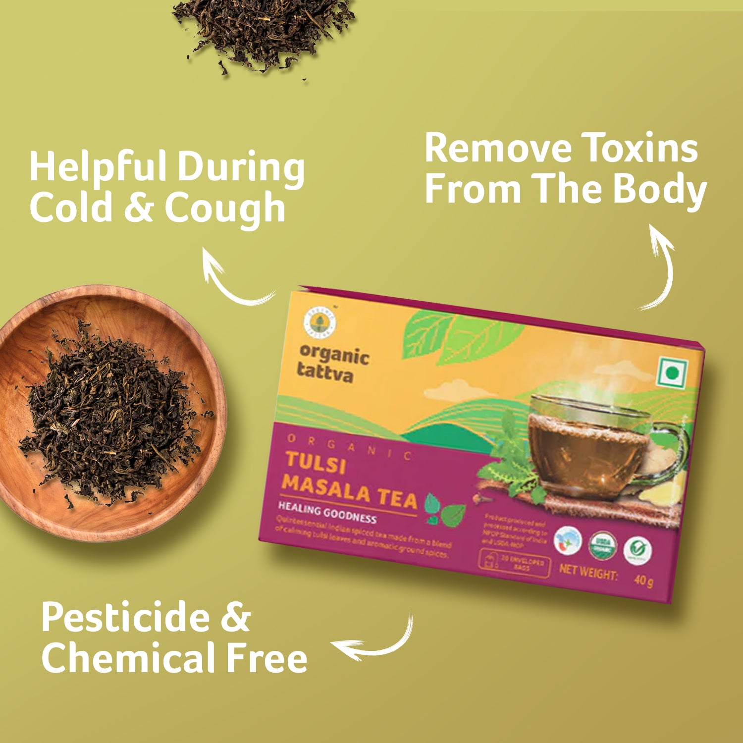 Organic Tulsi Masala Tea (20 teabags)