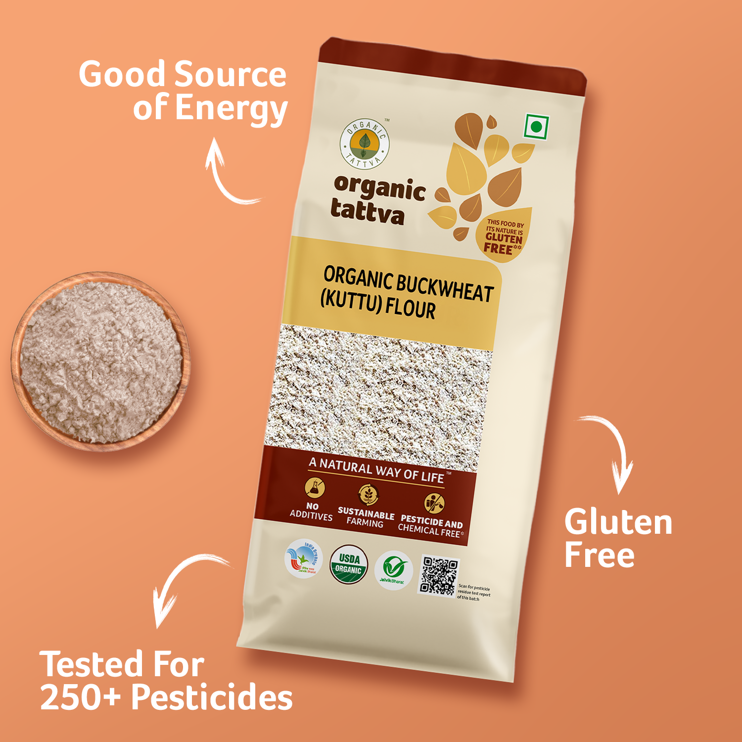 Organic Buckwheat (Kuttu) Flour
