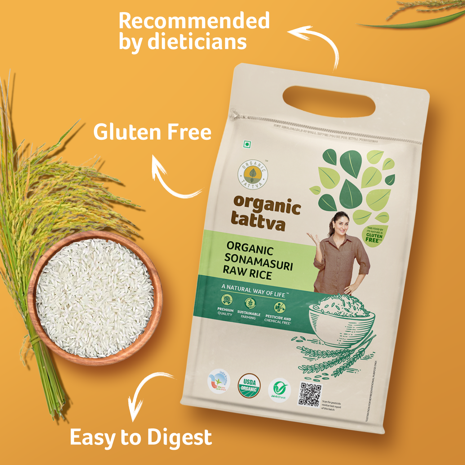 Organic Sonamasuri Rice White view 4