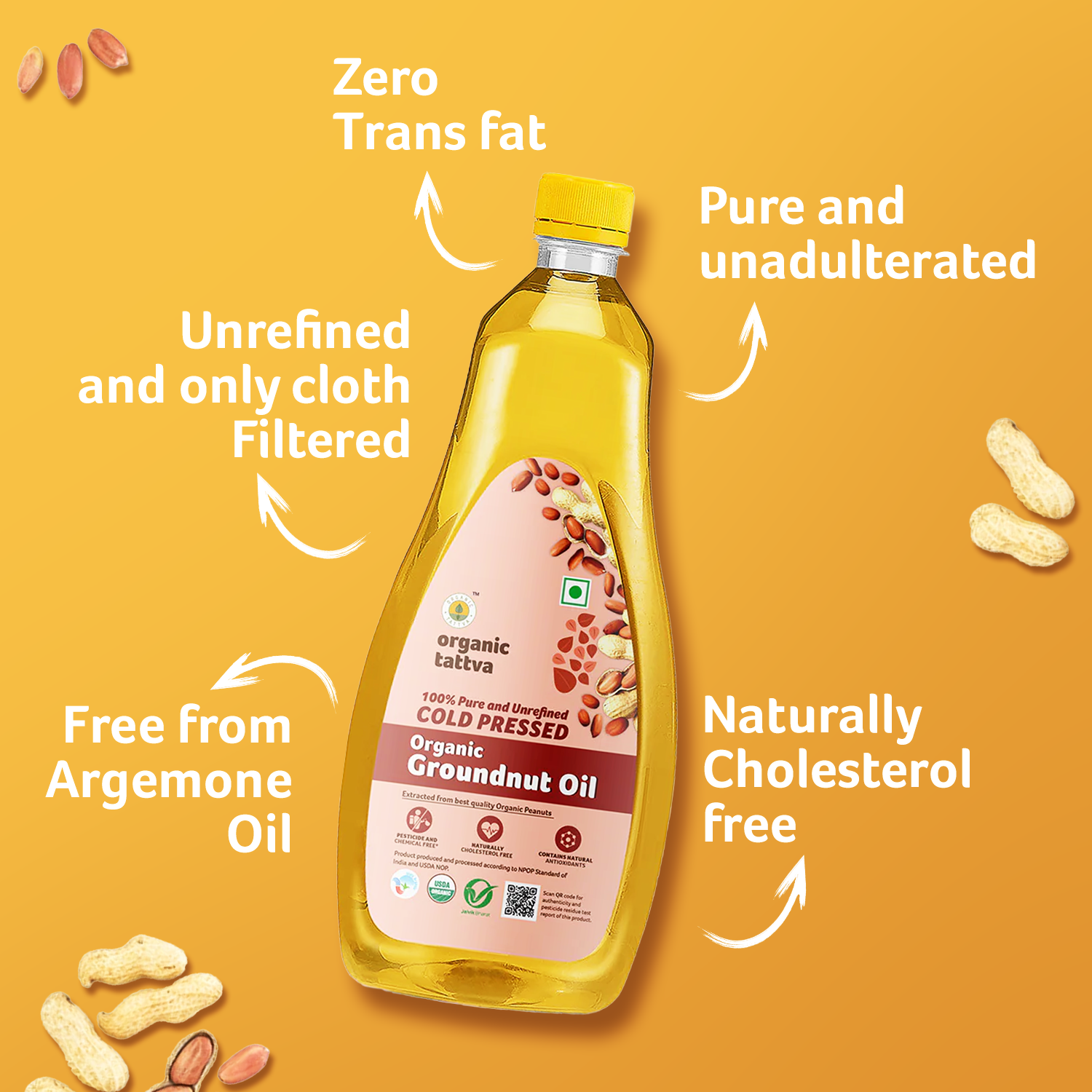 Organic Cold Pressed Groundnut Oil