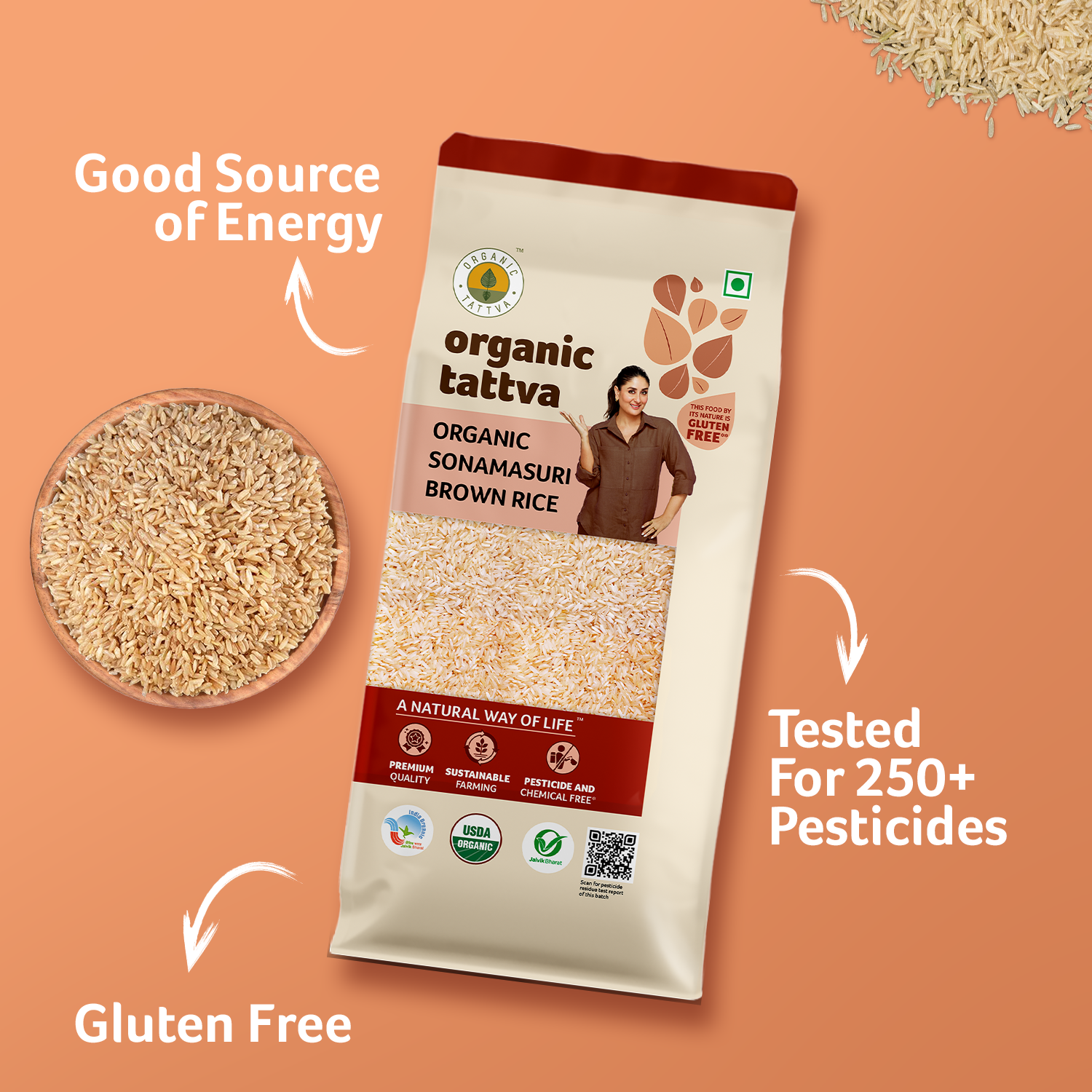 Organic Sonamasuri Brown Rice view 3