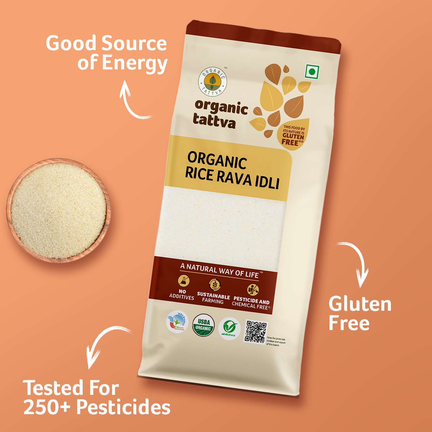 Organic Rice Rava Idli