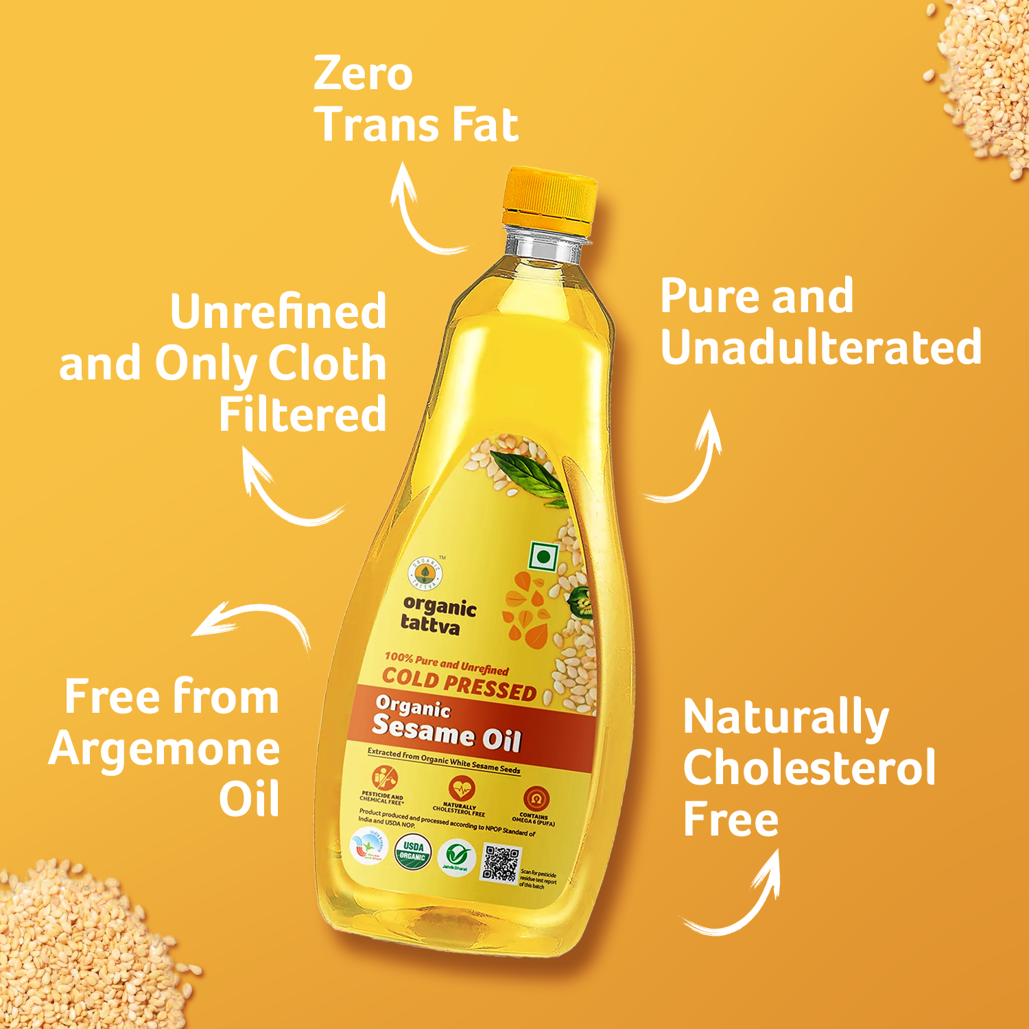 Organic Cold Pressed Sesame Oil