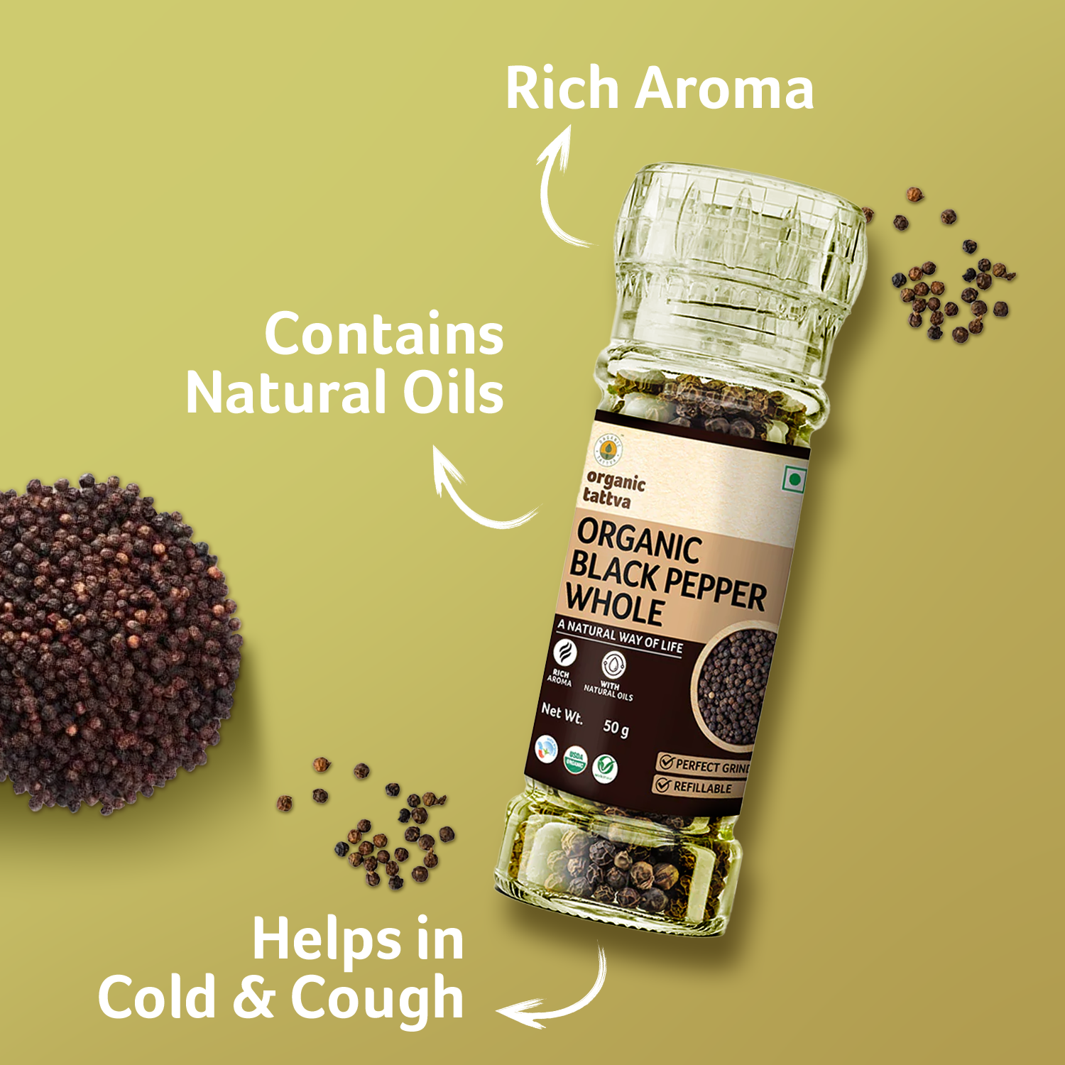 Organic Black Pepper Grinder