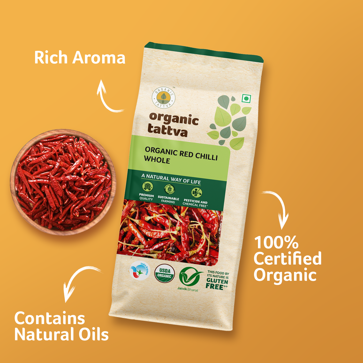 Organic Red Chilli Whole
