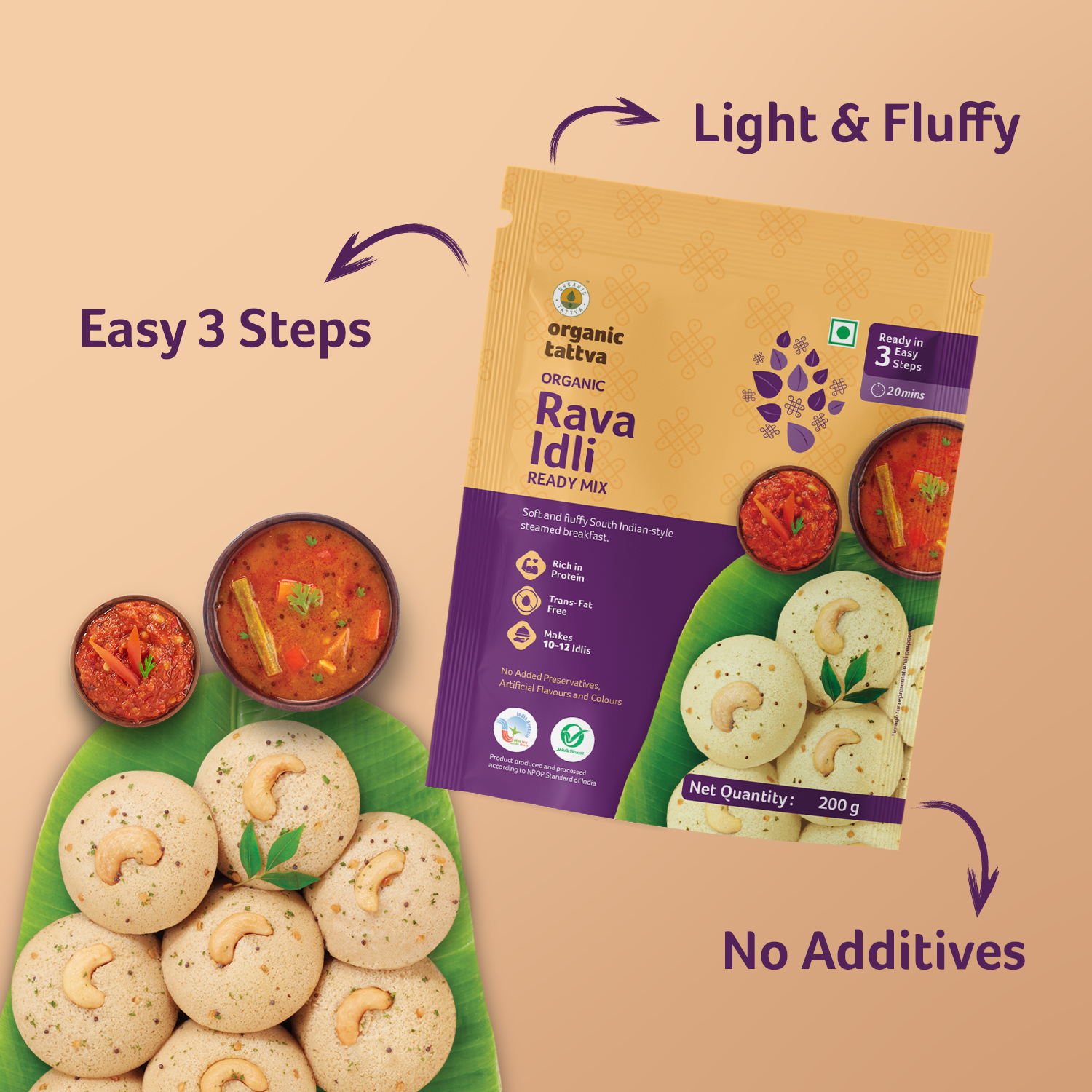Organic Rava Idli Ready Mix